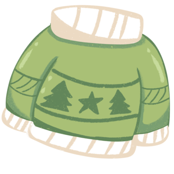 Cute Green winter Sweater Illustration png