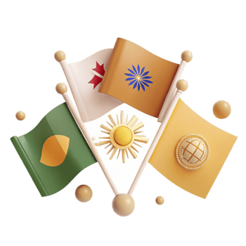 Flags with Different Symbols and Designs png