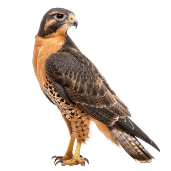 Falcon side view full body isolate on transparency background png