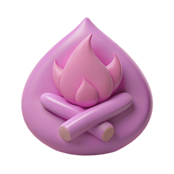 3D Render of a Pink Campfire png