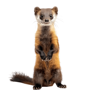 Marten front view full body isolate on transparency background png