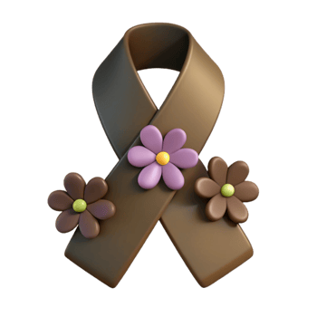 Brown Ribbon with Flowers png