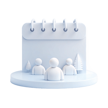 Calendar with People and Trees png