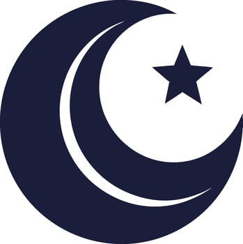 The crescent and star is a symbol of islam vector