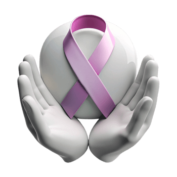 Hands Holding a Pink Ribbon, Symbol of Support and Awareness png