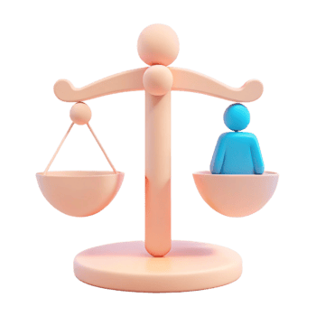 Scales of Justice A 3D Illustration of Equality png