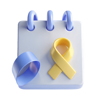 Calendar Reminder Support for a Cause with Yellow Ribbon png