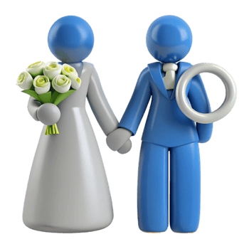 Wedding Couple 3D Illustration png
