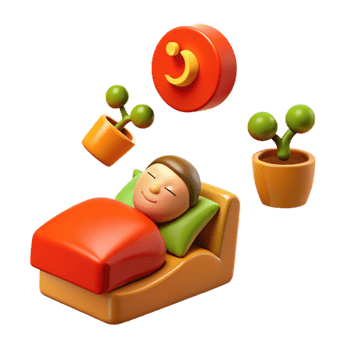 Sleeping Person with Plants and Moon png