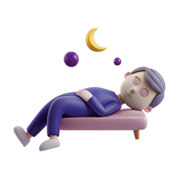 3D Cartoon Illustration of a Person Sleeping png