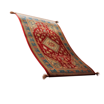 Magic carpet flying in the air isolate on transparency background png