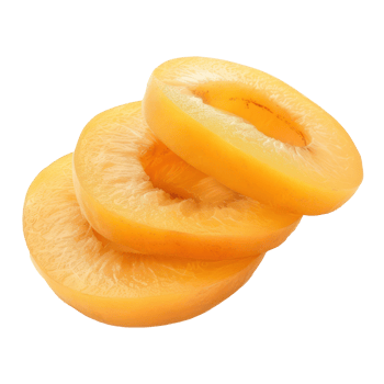 Apricot slices front view full length isolate on transparency background png