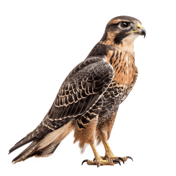 Falcon side view full body isolate on transparency background png