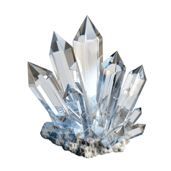 Beautiful clear crystal 3d rendering isolate on transparency background png
