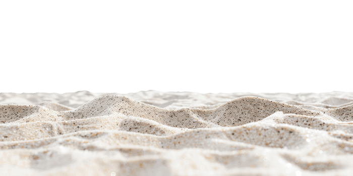 Beach white sand isolate on transparency background png