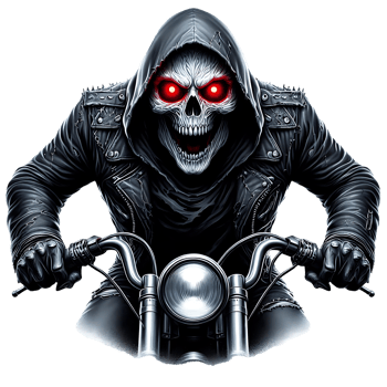 Realistic scary ghost red eye skull face bike riding can be used as a design resource for t-shirts halloween or black friday festival png