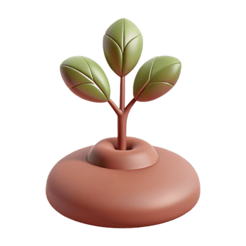 3D Rendered Cartoon Sprout Illustration png