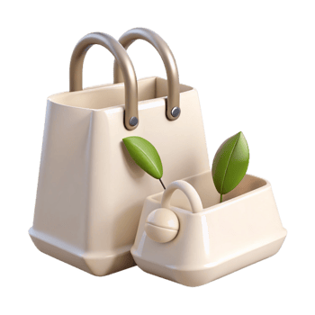 Sustainable Shopping Bags with Plant Detail png