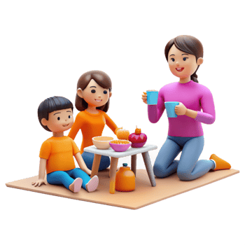 Happy Family Enjoying Meal Together png