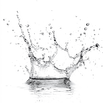 Isolated water splash creating dynamic droplets against a transparent background in a high-resolution setting, water splash isolated on transparent background png