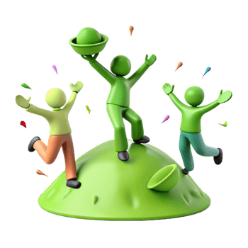 Celebrating Success with Joyful 3D Characters png