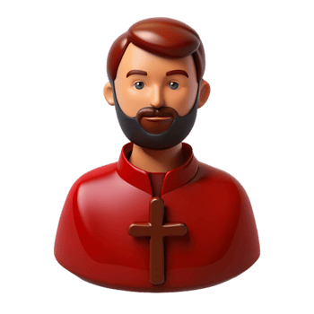 3D Cartoon Illustration of a Man Wearing a Red Robe with a Cross png