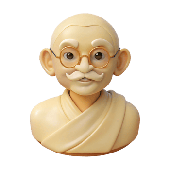 3D Cartoon Bust of a Person Wearing Glasses and a White Robe png