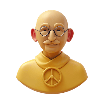 3D Render of a Man with a Peace Symbol png