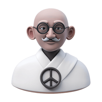 3D Render of a Person Wearing a Peace Sign png