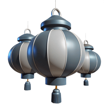 Blue and White Striped Lanterns Hanging from the Ceiling png