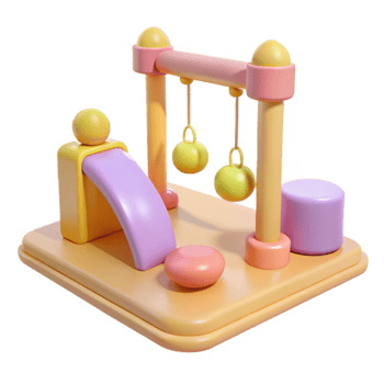 3D Render of a Colorful Playset for Children png