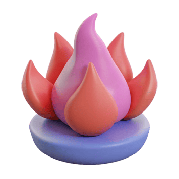 3D Rendered Cartoon Fire Flame png
