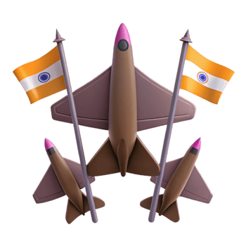 Three Brown Fighter Jets with Flags png