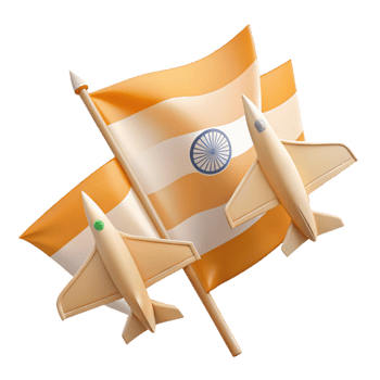 Indian Flag with Two Jet Planes png