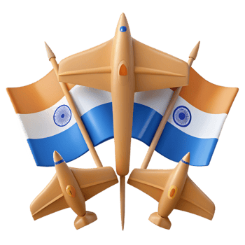 Three Toy Airplanes Surrounded by Flags png
