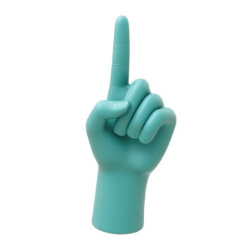 3d style hand with index finger raised isolated on a transparent background png