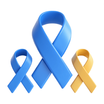 Blue and Yellow Ribbons A Symbol of Support and Awareness png