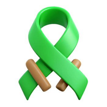 Green Awareness Ribbon with Brown Support png
