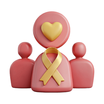 3D Rendering of People with Heart and Ribbon png