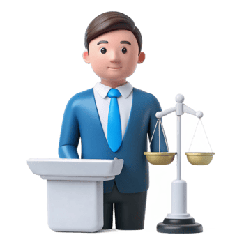 Justice, Law, and Legal Representation A 3D Illustration png