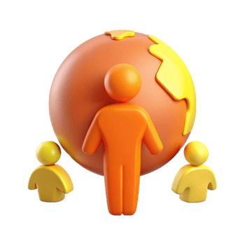 Global Connections 3D Illustration of People and the World png