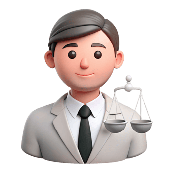 3D Illustration of a Lawyer Holding Scales of Justice png