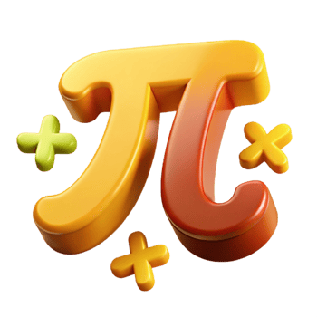 3D Pi Symbol with Plus Signs png