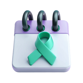 Calendar Reminder Teal Ribbon Awareness png