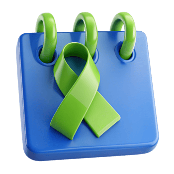 Green Awareness Ribbon on Calendar png