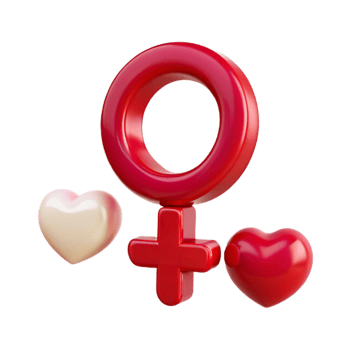 Female Gender Symbol with Hearts png
