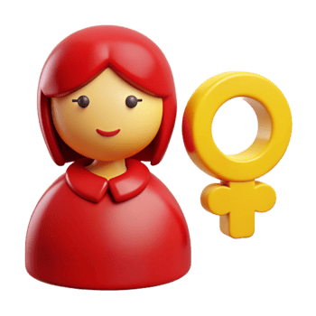 3D Female Avatar with Gender Symbol png