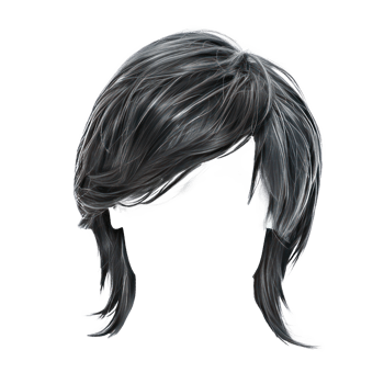 Modern Stylish men straight hair wig, fashionable hairstyle isolate on transparency background png