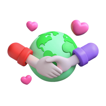 Hands Holding Earth with Hearts A Symbol of Global Unity and Love png