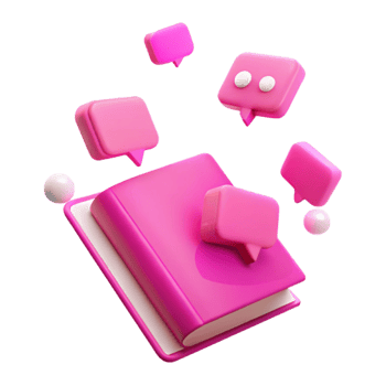 Book with Speech Bubbles 3D Illustration png